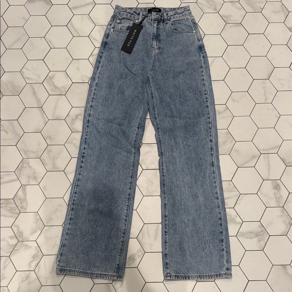 White Fox Boutique Blue Straight Leg Jeans